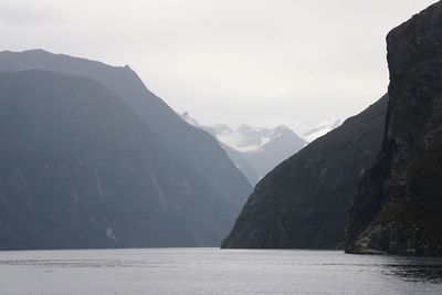 Scenic view of milford sound in new zealand