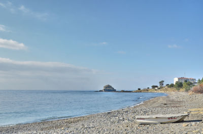 Scenic view of beach against sky