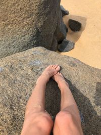 Low section of person on beach