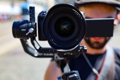 Man photographing on camera