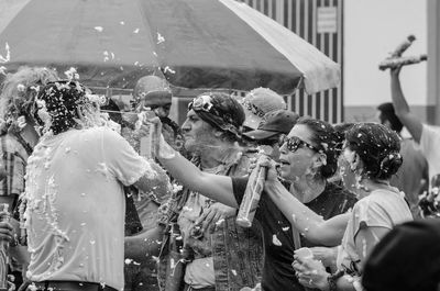 Group of people in a row