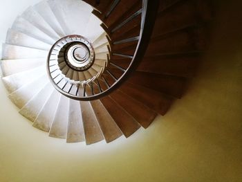 Directly below shot of spiral staircase