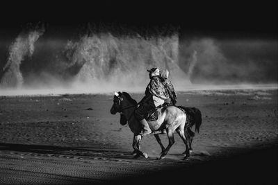 Horse riding on land