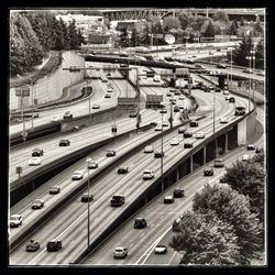 Traffic on road in city