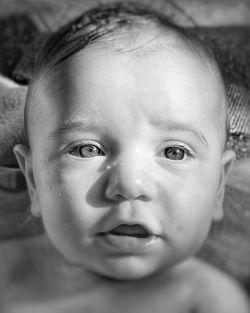 Close-up portrait of cute baby