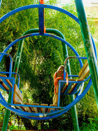 Close-up of playground in park