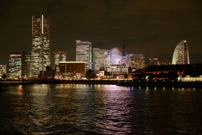 Illuminated city at night