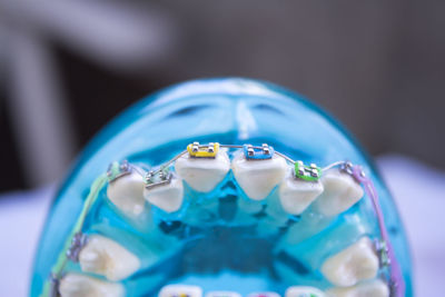 Close-up of artificial teeth