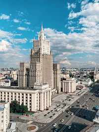 Buildings in city against sky