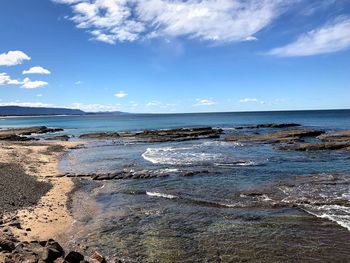 Scenic view of beach against sky