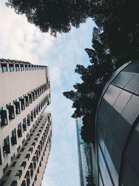 Low angle view of modern building against sky