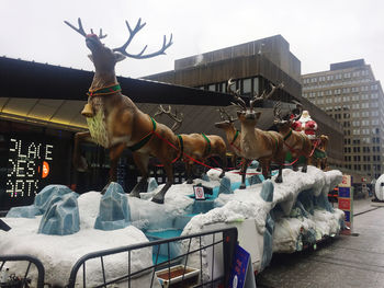 Horse cart in city