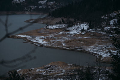 Scenic view of lake during winter