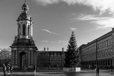 Facade of historic building against sky