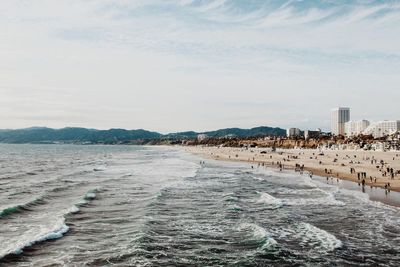 Scenic view of beach against sky