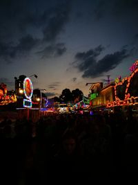 Firework display at night