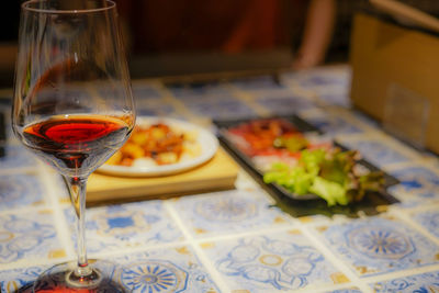 Close-up of food on table