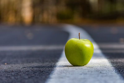 Close-up of apple on table