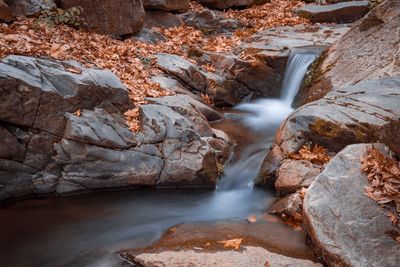 Scenic view of waterfall