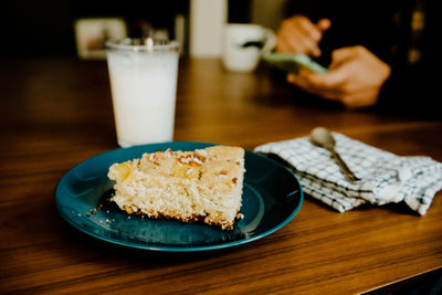 Close-up of food in plate on table