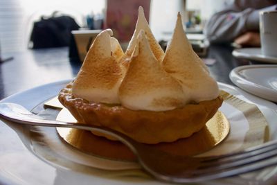 Close-up of dessert in plate