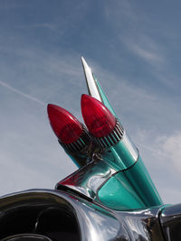 Low angle view of airplane against sky