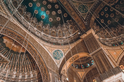 Low angle view of mosque ceiling