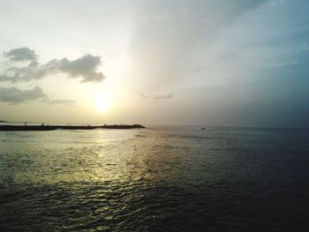 Scenic view of sea during sunset