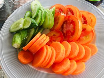 Close-up of vegetables in plate