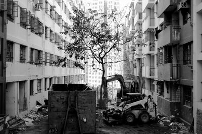 Cars on street amidst buildings in city