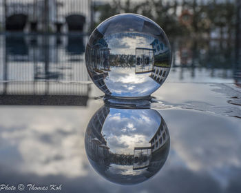 Close-up of crystal ball in water