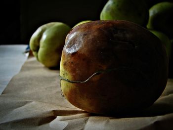 Close-up of fruit on table