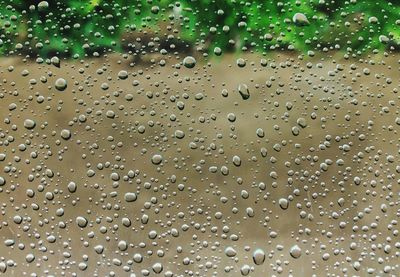 Full frame shot of wet glass window