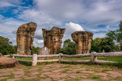 Old ruins against cloudy sky