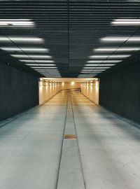Empty road in tunnel