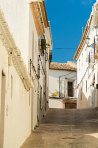 Old town street in teulada, alicante, spain