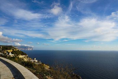 High angle view of sea against sky
