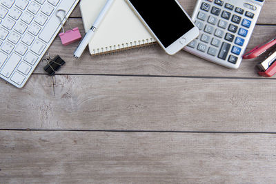 Directly above shot of various objects on table