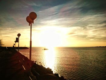 Scenic view of sea at sunset