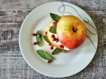 Close-up of fruits in plate