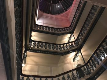 High angle view of spiral staircase