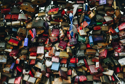 Full frame shot of padlocks