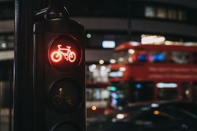 Close-up of road signal