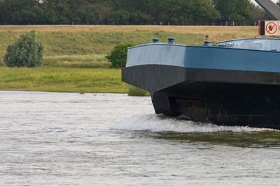 View of dam by river