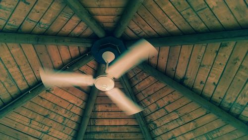 Low angle view of illuminated staircase