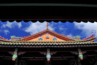 Low angle view of temple against sky