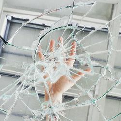 Close-up of damaged wheel