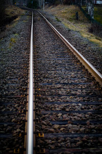 High angle view of railroad tracks
