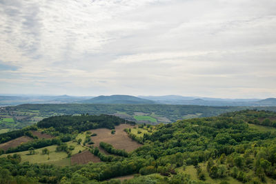 Scenic view of landscape against sky to gergovie village