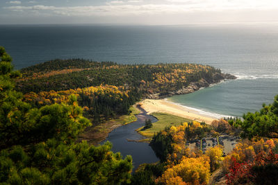 High angle view of sea against sky